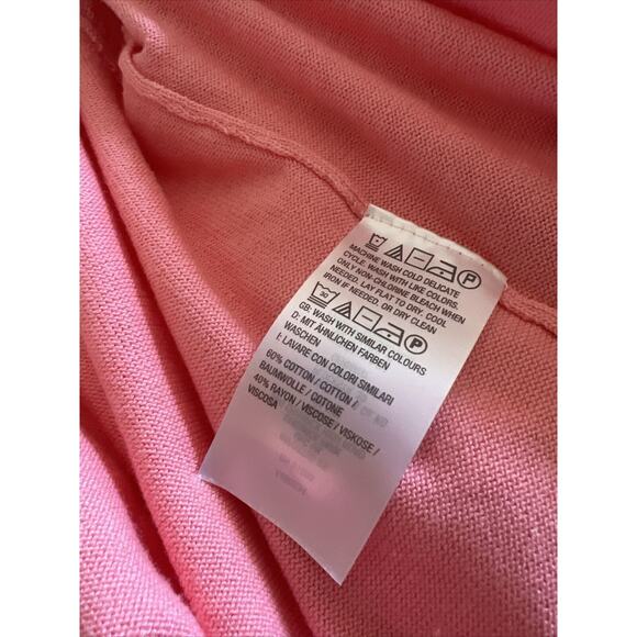 Isaac Mizrahi Live! Always Collared Cardigan Women's Top Sweater Large Pink - Picture 5 of 12